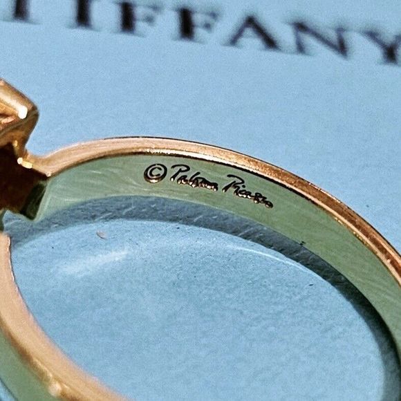 🧧SOLD🎋 RARE Tiffany & Co. Sugar Stack 18k Paloma Picasso Blue Chalcedony Ring - Picture 3 of 5